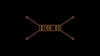 USD Dollar growing from $500. Count-up US dollar animation. 0 to 500 dollar counting animation.