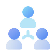 Vector art of a group of three people connected in a network, isolated on transparent background