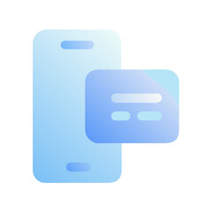 Fototapeta premium Vector art of a smartphone displaying a message notification isolated on transparent background