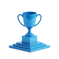 Vector art of a blue trophy isolated on transparent background