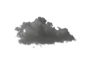 Isolated Gray Cloud on transparent Background for Compositing and Design Elements