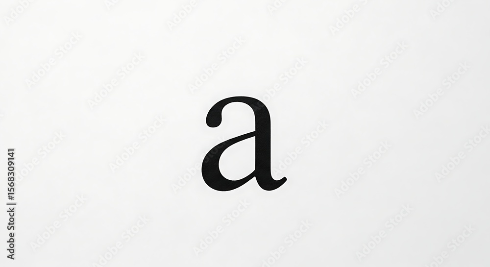 Fototapete a lowercase letter a in a sans serif font on a white background in a centered composition view