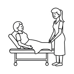 female nurse taking care to illness patient