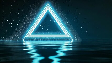 Triangle Neon Loop. This Clip is a Neon go through nebula and camera fly to light in a seamless loop.