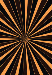 Obraz premium Retro sun background with radial swirl rays. Vector textured 70s abstract pattern. Vintage summer poster with concentric stripes of beams.
