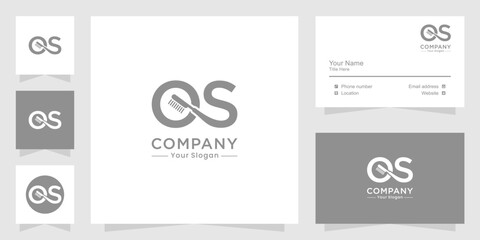 Os letter logo with toothbrush and business card design