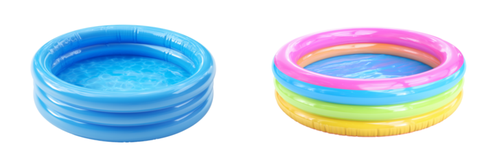 Set of an inflatable pool, isolated on a transparent background.