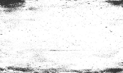 Grainy grunge photo filter background. Black particles, fibers and flecks wallpaper. Vintage rough dirt dotted overlay. Vector sandy gritty template.