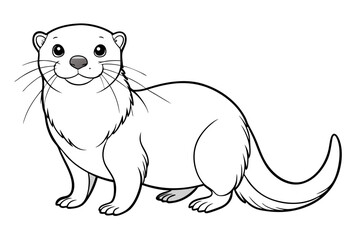 coloring page line art the otter black vector