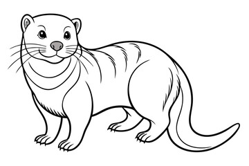 coloring page line art the otter black vector