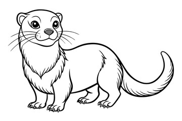 coloring page line art the otter black vector