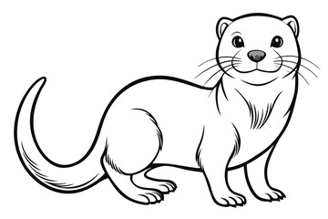 coloring page line art the otter black vector