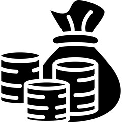 Financial profit set of web solid icons. Money income linear icon collection. Containing money savings, finance, growth, investment, payment, earnings, management and more