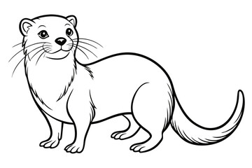 coloring page line art the otter black vector