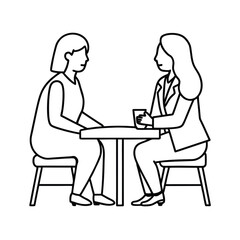 job interview vector modern simple one line