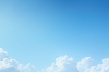 Scattered white clouds in a clear blue sky. Sky and cloud landscape. Sky background photo.