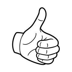 one line drawing of hand showing great sign