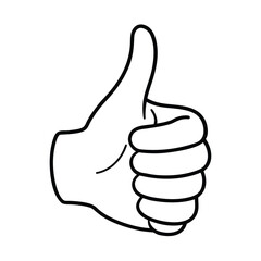 one line drawing of hand showing great sign