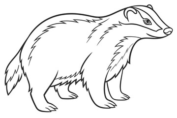 coloring page line art the badger black vector