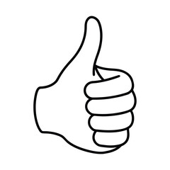 one line drawing of hand showing great sign