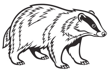 coloring page line art the badger black vector