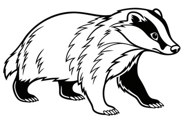 coloring page line art the badger black vector