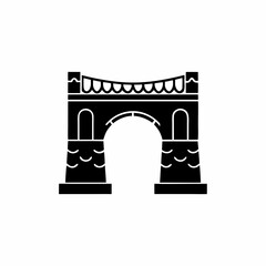 Fototapeta premium unique Bridge silhouette vector silhouette illustration isolated on white background 