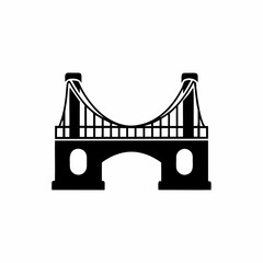 unique Bridge silhouette vector silhouette illustration isolated on white background	