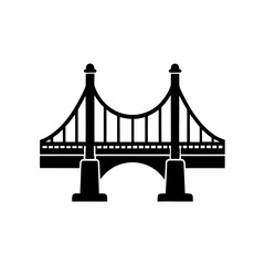 unique Bridge silhouette vector silhouette illustration isolated on white background	