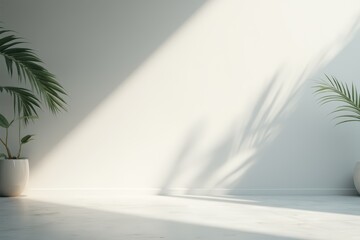 Background Shadow white light floor bg backdrop overlay mockup summer sunight overlay nature on room cement wall floor abstract blur muckup effect grey minimal platform for presentation product