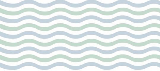 Geometric green and blue striped print, vector background