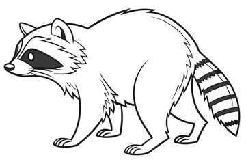 coloring page line art the raccoon black vector