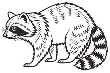 Obraz premium coloring page line art the raccoon black vector