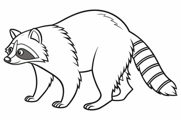 coloring page line art the raccoon black vector