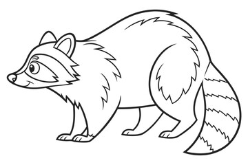 coloring page line art the raccoon black vector