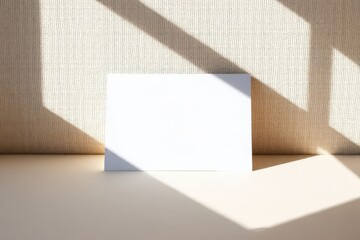 Shadow Light Mockup Blank Card Display Shelf Still Life Photography