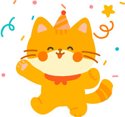 Celebration Cat Illustration