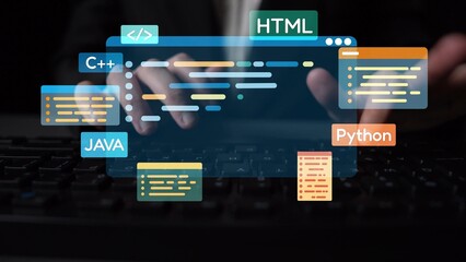 Software development with coding overlays, programming languages, developer tools, mobile app creation, and advanced programming for digital product development and software solutions. Muxer