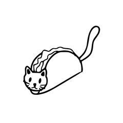 cute cat taco illustration