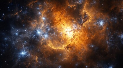 Naklejka premium Cosmic nebulae, vibrant colors