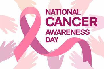 National Cancer Awareness Day Vector Illustration. Suitable for greeting card, poster and banner