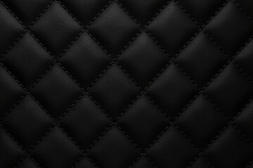 Dark grid pattern leather surface in soft black