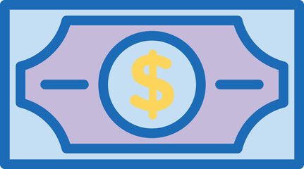 Minimalist flat icon representing money finance and wealth suitable for business and financial concepts