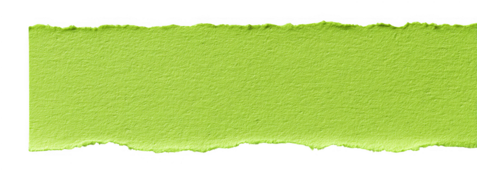 Green Torn Sticky Note Paper Scrapped on Transparent Background - Powered by Adobe