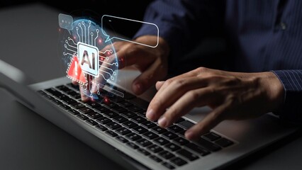 AI interface showing prompt error warning and system alert. AI prompt failure can lead to incorrect...