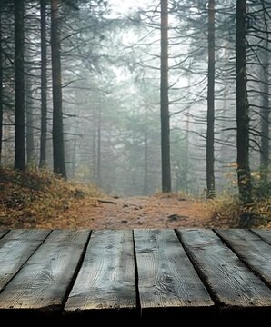 wooden bridge in forest