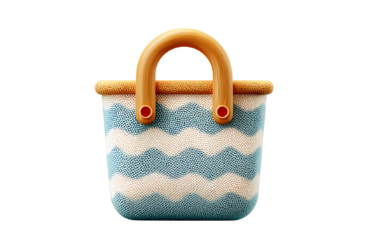 A Charming Coastal-Themed Tote Bag for Summer Adventures  isolated on white background , cutout	