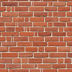 Fototapeta premium A seamless red brick wall texture, evenly aligned old bricks, detailed mortar lines, natural lighting, 4K photorealistic, top-down view, flat surface, no shadows, suitable for architecture design back