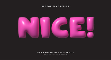 Nice 3d Inflated Style editable text effect Template Suitable for Cute theme