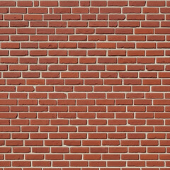 Fototapeta premium A seamless red brick wall texture, evenly aligned old bricks, detailed mortar lines, natural lighting, 4K photorealistic, top-down view, flat surface, no shadows, suitable for architecture design back